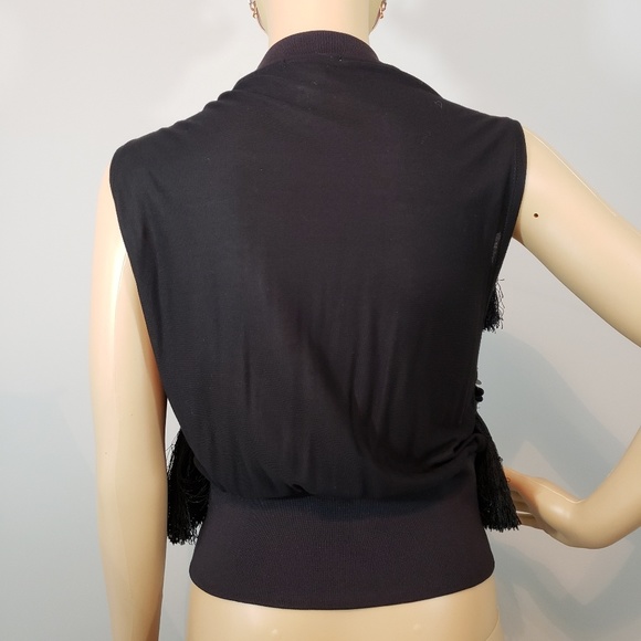 H&M Premium Collection Tassel Sequins Mockneck top - Picture 3 of 8